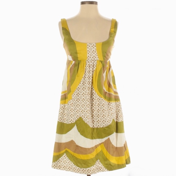 Trina Turk Cotton Dress Empire Waist 2 - Picture 1 of 3